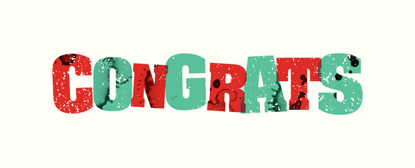 Congrats Concept Stamped Word Art Illustration