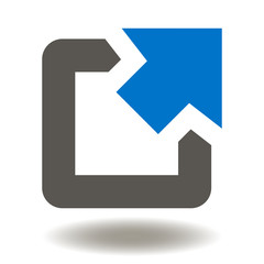 External Link Icon Vector. Arrow Outline Square Illustration. Hyperlink Upload Download Web Site Internet Logo Symbol. - obrazy, fototapety, plakaty