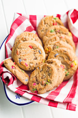 Sweet cookies with colorful candies.