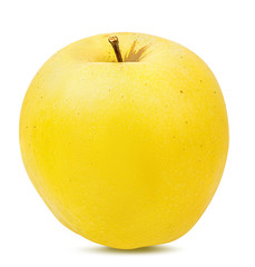 Fresh yellow apple isolated on white background with clipping path