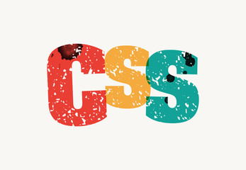 CSS Concept Stamped Word Art Illustration