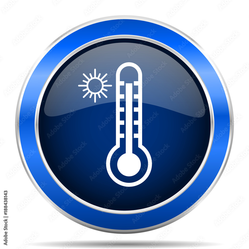 Aufkleber Hot temperature vector icon. Modern design blue silver metallic glossy web and mobile applications button in eps 10