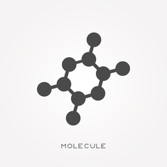 Silhouette icon molecule