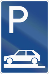 German road sign - Parking position at the sidewalk