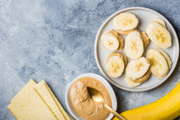 Banana Slices, Cashew Butter and Gluten Free Crispbreads