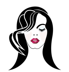 Pretty woman, salon makeup vector icon