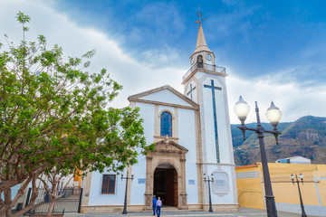 Old and historic Roman Catholic church Shrine of Our Lady of Mount Carmel in Los Realejos of Tenerife, Canary island, Spain