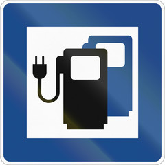 German information sign about service - Charging station for electric vehicles