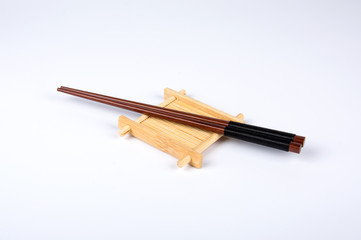 Chinese chopsticks on white background