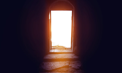 Bright doorway light background