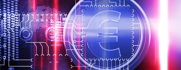 Composite image of bitcoins