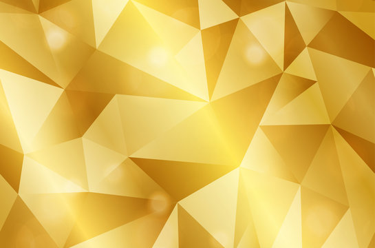 Realistic triangular gold shiny texture. Shiny metal foil gradient. Vector illustration