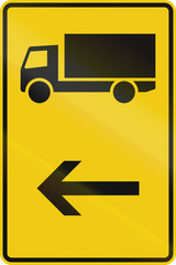 German direction sign for a truck route