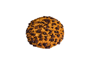 Chocolate chip cookie isolated on a white background
