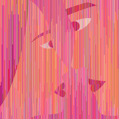 Man and woman are about to kiss. Exclusive graphic style