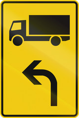 German direction sign for a truck route