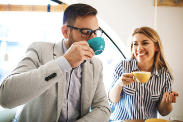 Love Couple in Cafe