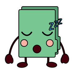 sleep file folder kawaii icon image vector illustration design 