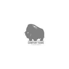Animal Logo Stock Vector With Yak silhouette