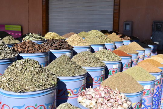 Products of Morocco. Bazar colorful products