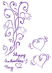 Happy Valentine's day vector card. Happy Valentine's Day lettering.