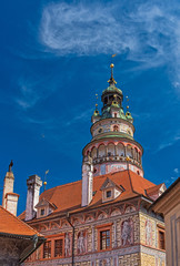 Fototapeta na wymiar Tower of the castle of Cesky Krumlov