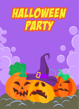 Halloween holiday poster. Vector illustration.