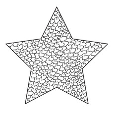 Mandala star shape isolated on white background. Coloring book for adult and children. Vector illustration.