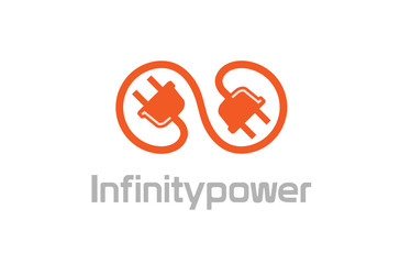 Creative Infinity Cable Plug Energy Logo Design Symbol Illustration