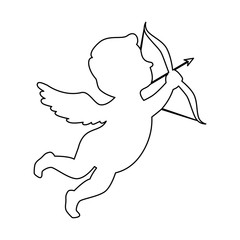 cupid angel with arch vector illustration design
