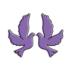 doves flying isolated icon vector illustration design