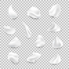 Set of white cream elements