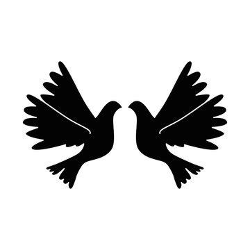 doves flying isolated icon vector illustration design