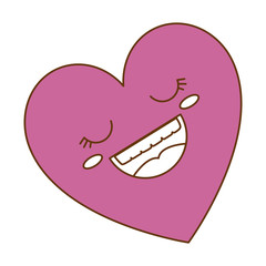 cute heart kawaii character vector illustration design