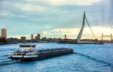 Dutch cargo ship in Rotterdam
