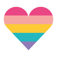cute rainbow colour heart love vector illustration