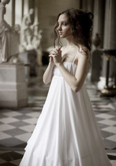 Naklejka premium romantic bride in palace
