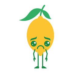 citrus lemon kawaii cartoon fruit vector illustration