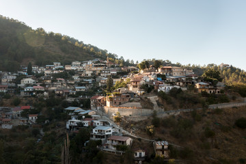 Fototapeta na wymiar Small hillside village in Cyprus