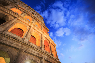 Naklejka na ściany i meble Rome: the Colosseum at sunset. 