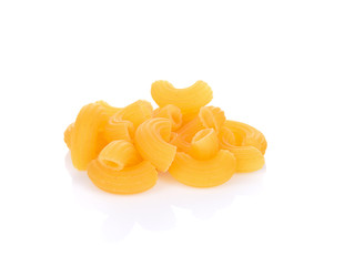 macaroni pasta close up isolated on white background