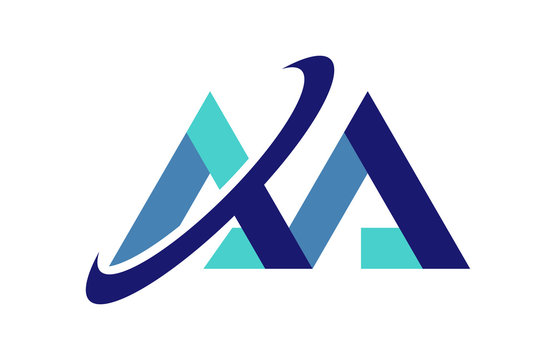 AA Ellipse Swoosh Ribbon Letter Logo