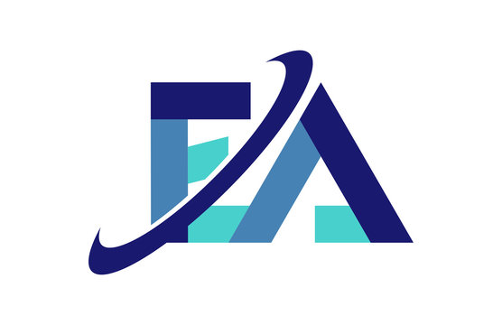 EA Ellipse Swoosh Ribbon Letter Logo