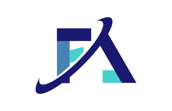 FA Ellipse Swoosh Ribbon Letter Logo