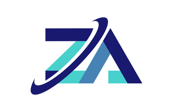 ZA Ellipse Swoosh Ribbon Letter Logo