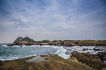 taipei/taiwan - 12/12 2017 : Waves and Rocks of Taiwan
