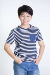 Portrait of asian cute boy with smile face,