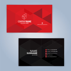 Fototapeta premium Red and Black modern business card template, Illustration Vector 10