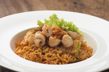 kimchi ramen with background