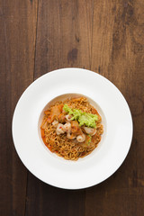 kimchi ramen with background
